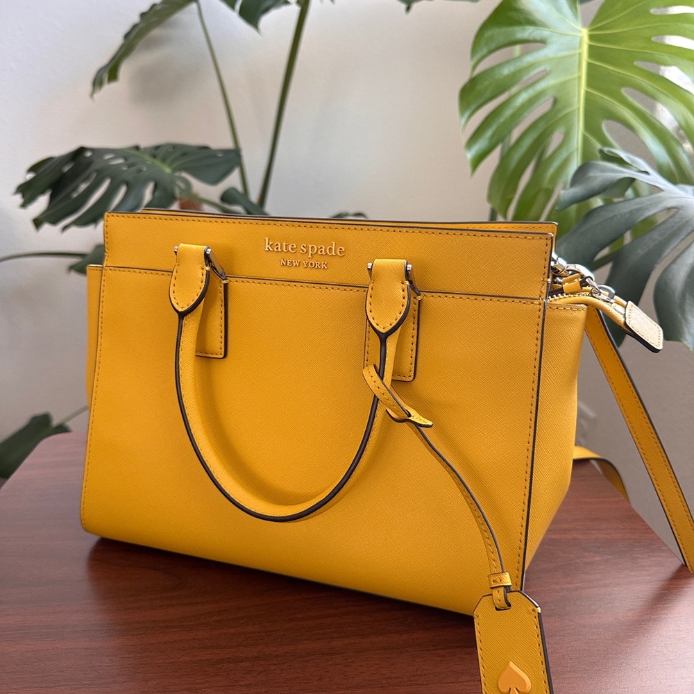 Kate Spade Yellow Satchel with Structured Design